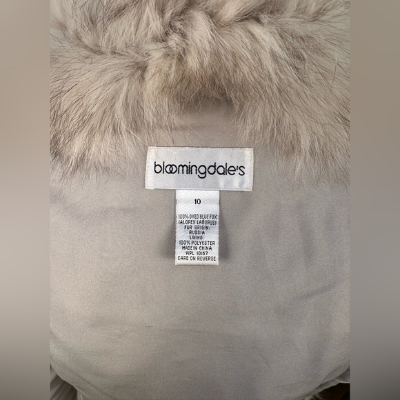 BEAUTIFUL BLOOMINGDALE’S 100% DYED BLUE FOX FUR COAT JACKET SIZE 10 - Picture 11 of 11